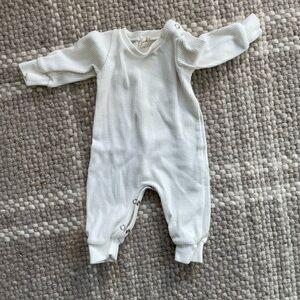 Oat white waffle onesie